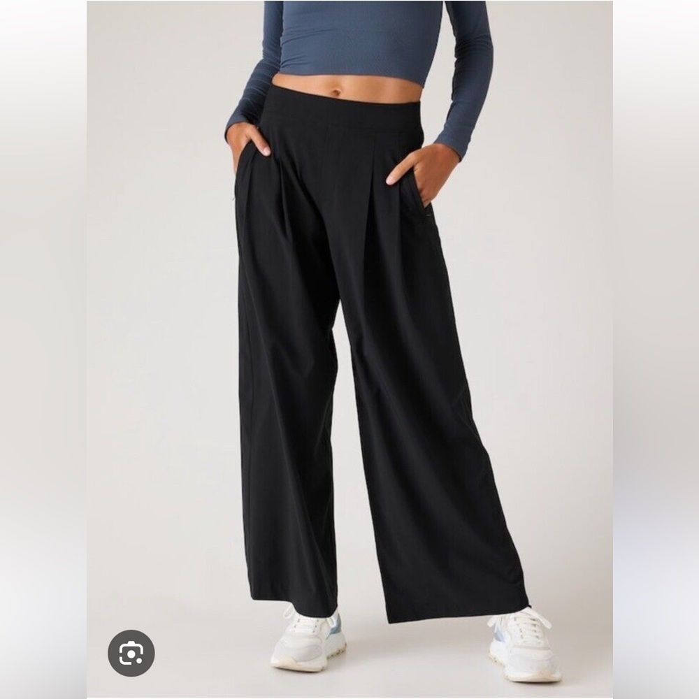 Athleta Brooklyn Heights High Rise Pleated Wide Leg Pants